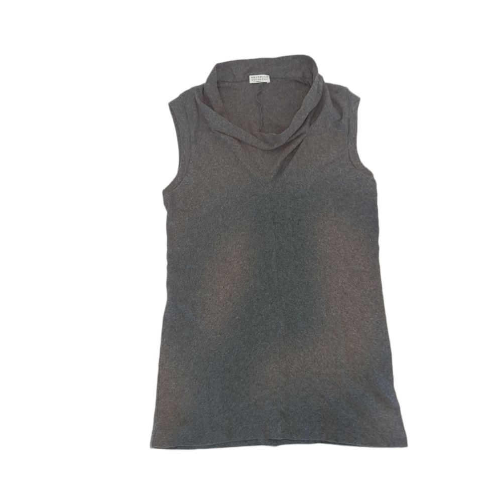 BRUNELLO CUCINELLI Gray Ribbed Tank